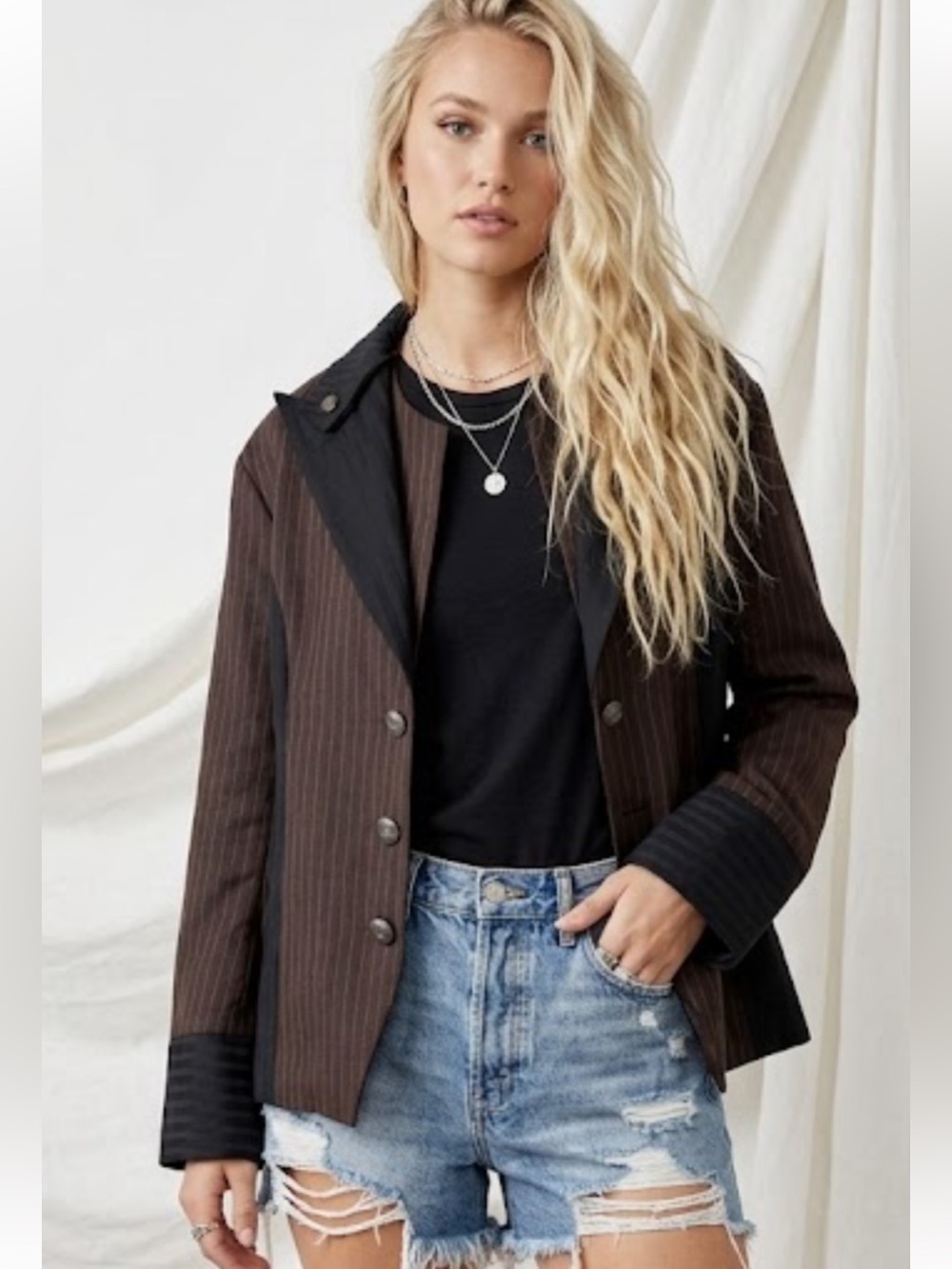 Steam Trunk Brown and Black Tuxedo Style Jacket - Size M/L